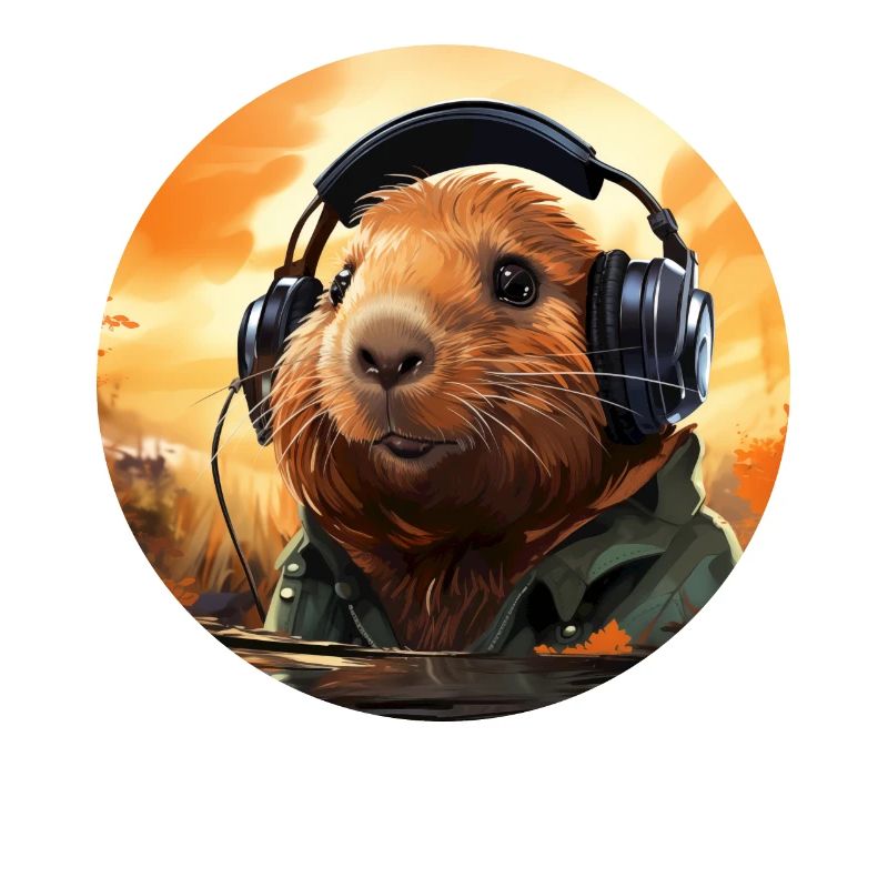 Capybara drôle, capybara avec casque