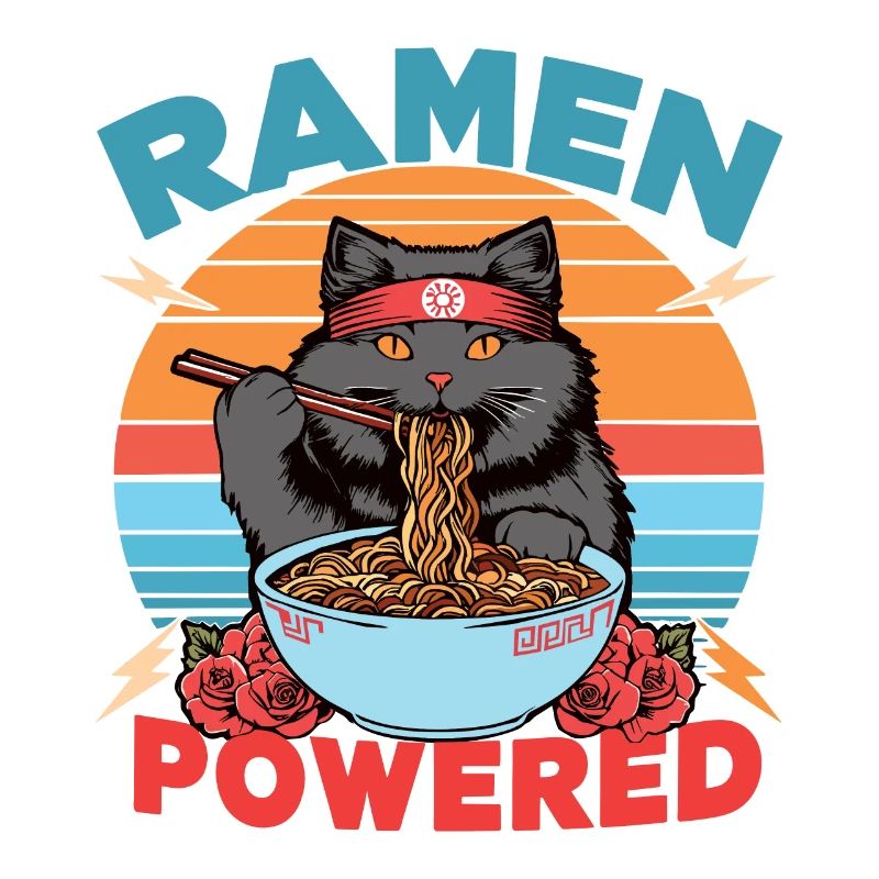 Ramen Powered Cat , bunt