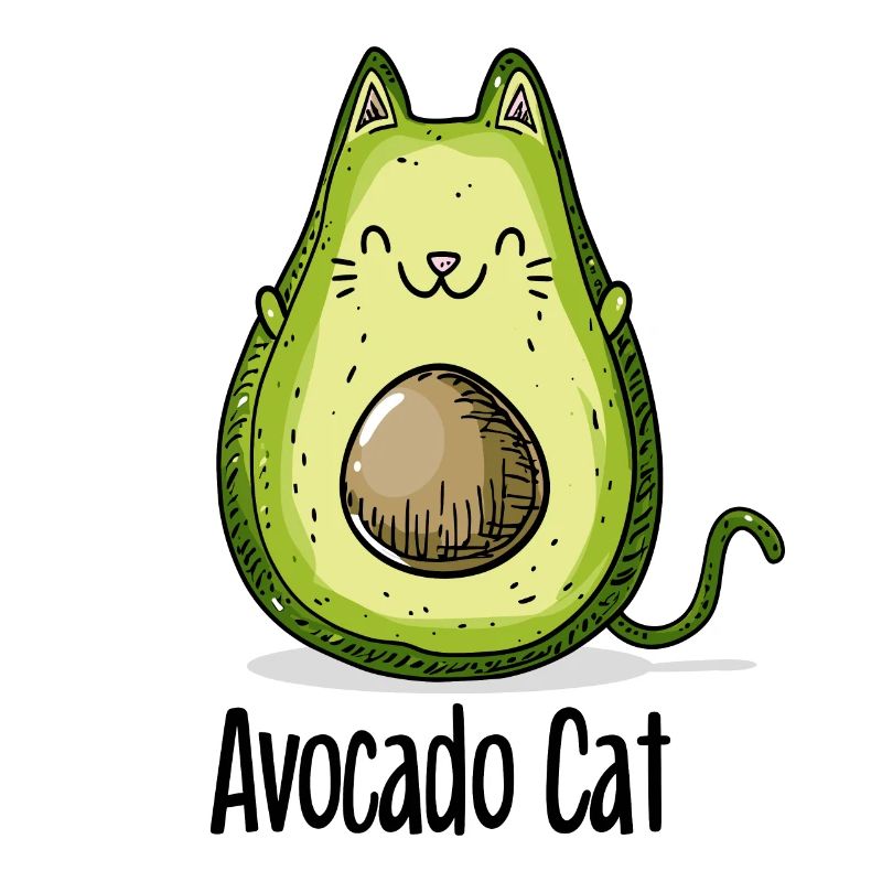 Avocado Cat Katzen Vegetarier Geschenk