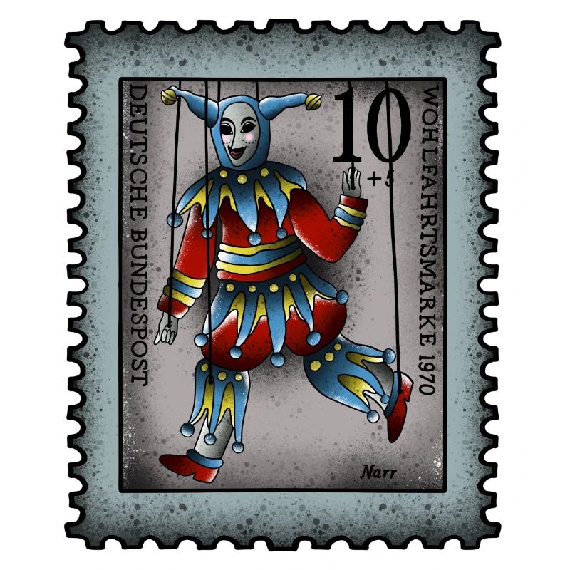 Briefmarke Narr