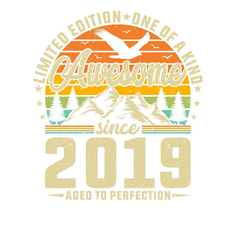Design rétro créatif de célébration d’anniversaire 2019