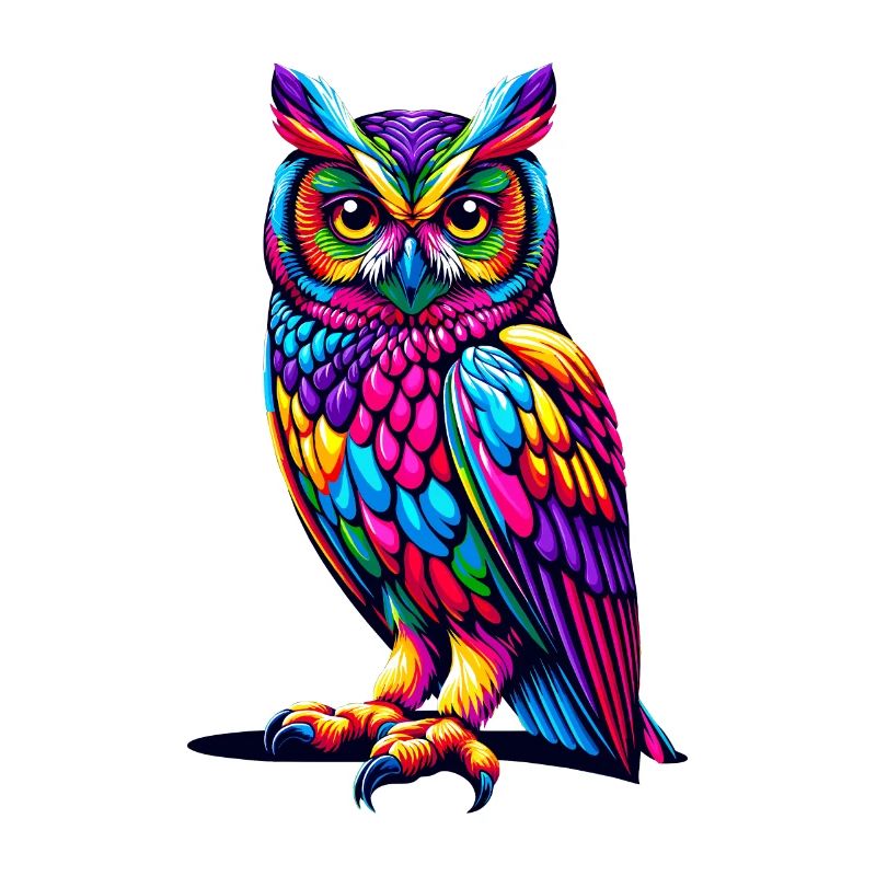 Bunte Pop Art Eule Vogel Owlet Eulen Liebhaber
