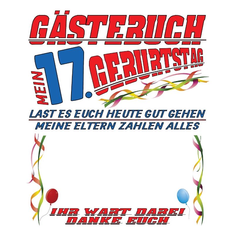 17. Geburtstag Mädchen & Junge Gästebuch