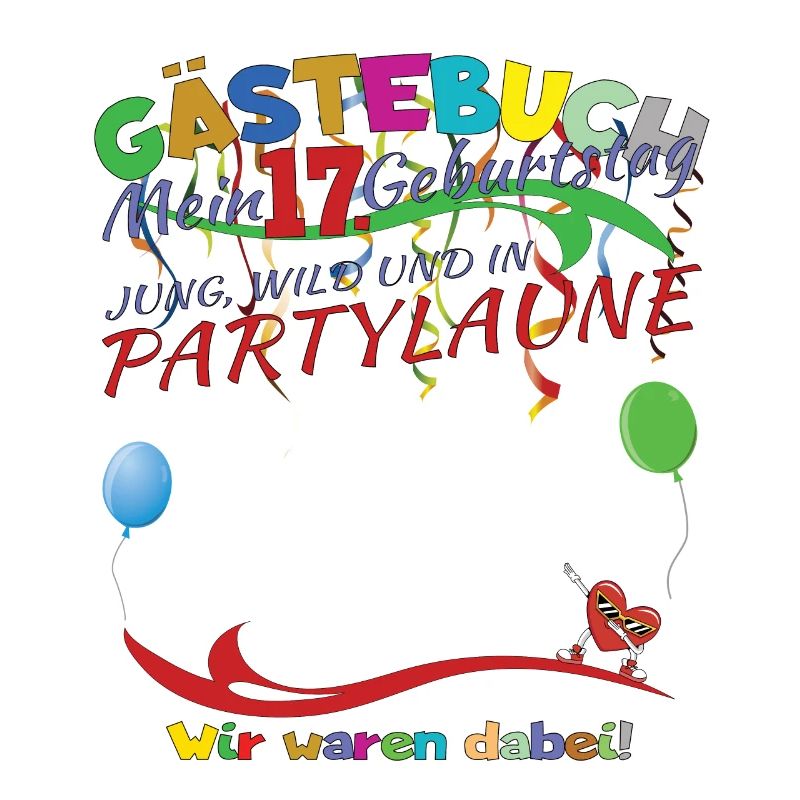 17. Geburtstag Mädchen & Junge Gästebuch