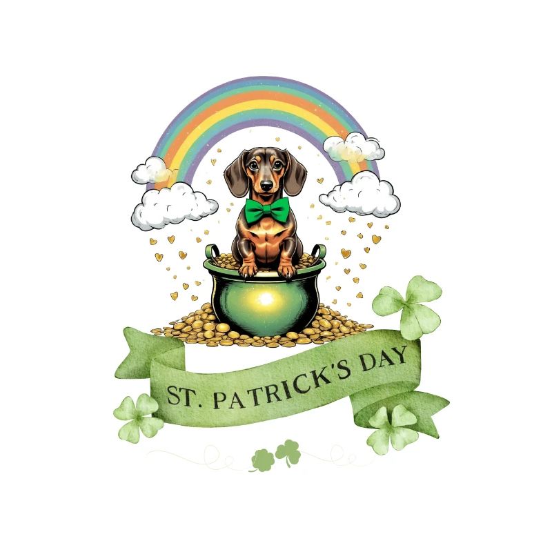 Teckel arc-en-ciel I Pot d’or Saint-Patrick
