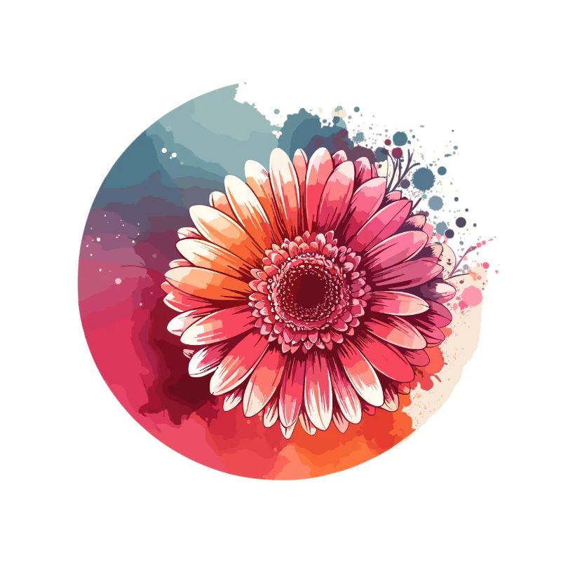 Gerbera drawn