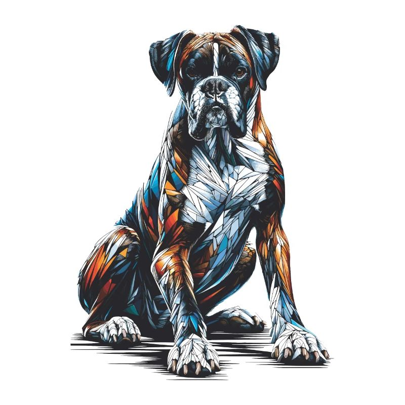 Polygon Art Boxer Chien Boxers