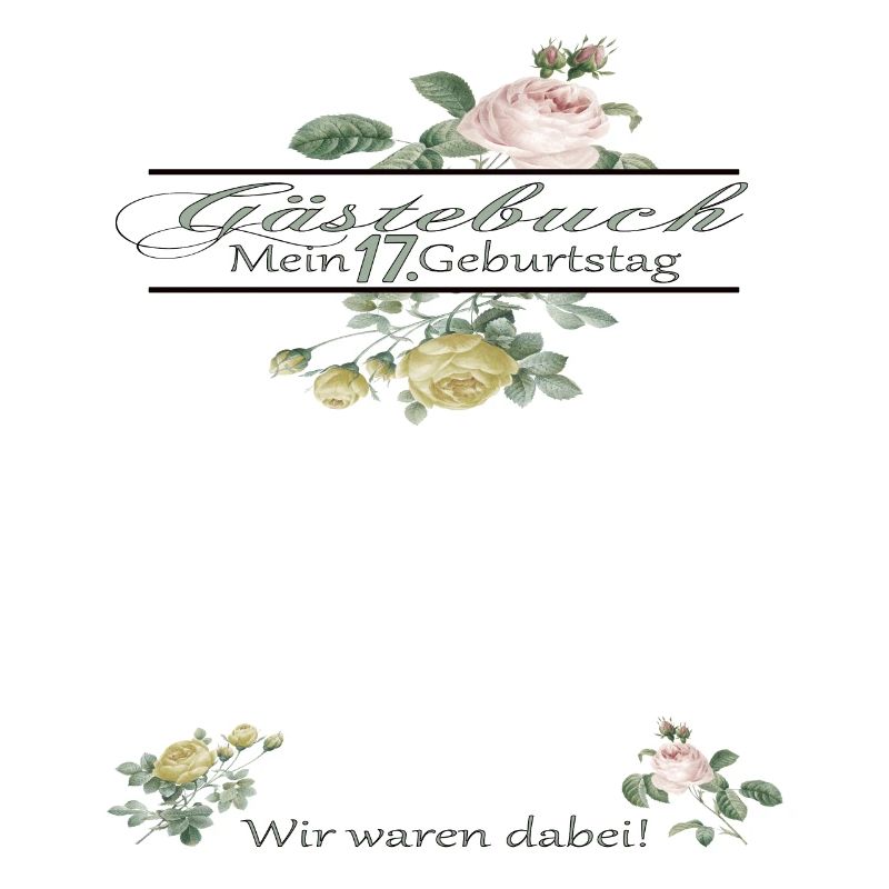 17. Geburtstag Mädchen & Junge Gästebuch