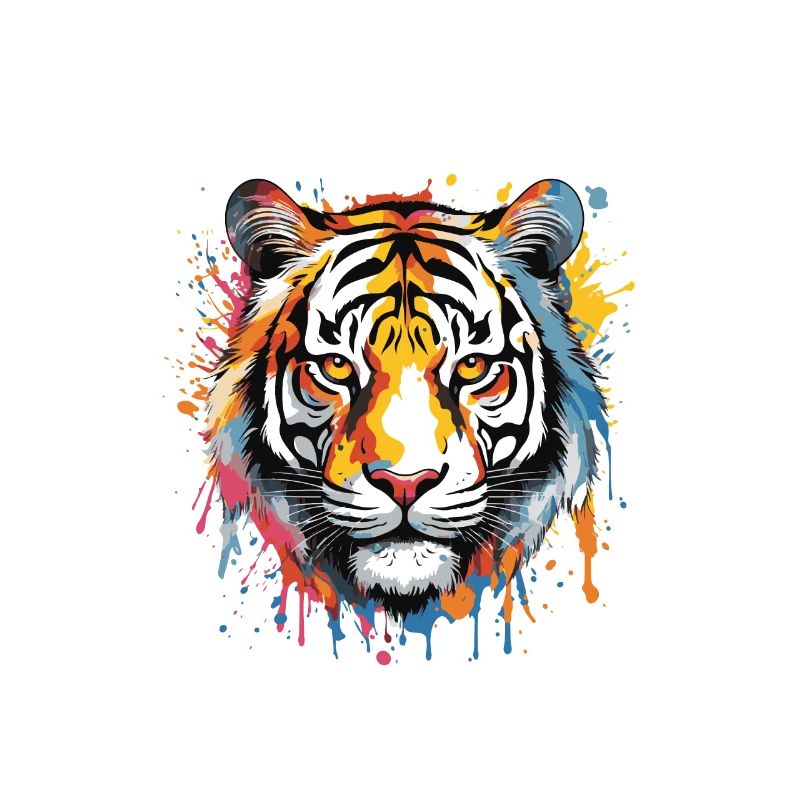 Tiger Pop Art Head
