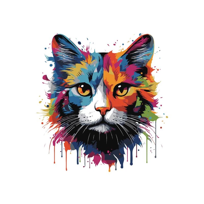Cat Symbol Pop Art Head