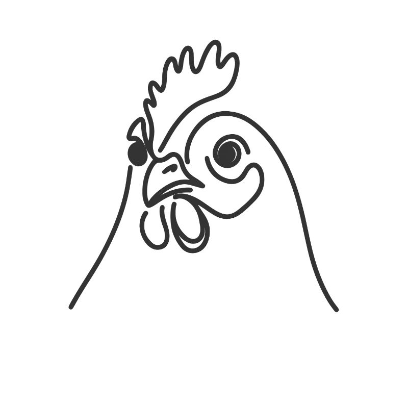 Line Art Dad Mom - Chicken