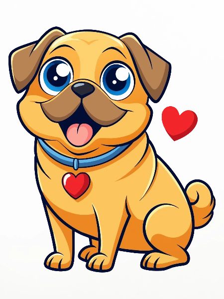 Liebevolle Puggle Digitale Kunst