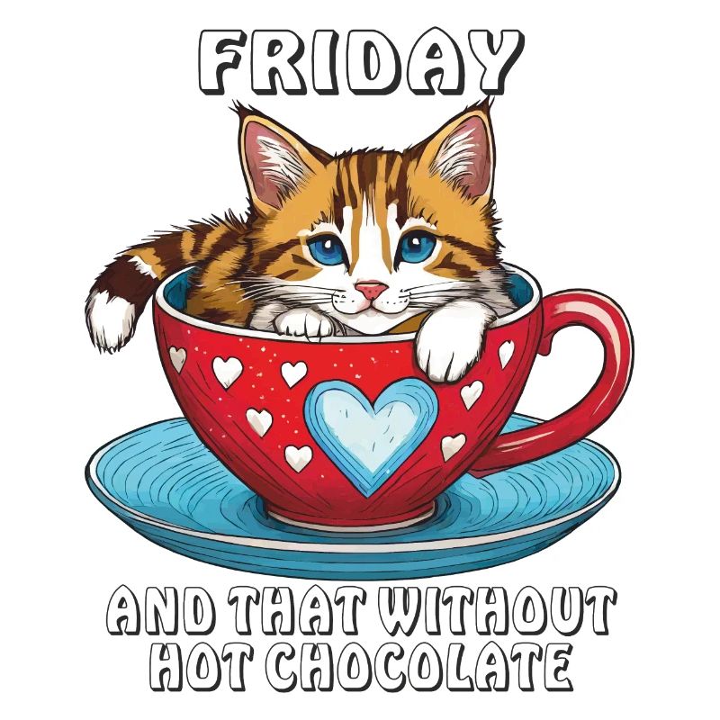MUG CHAT VENDREDI ET CELA SANS CHOCOLAT CHAUD