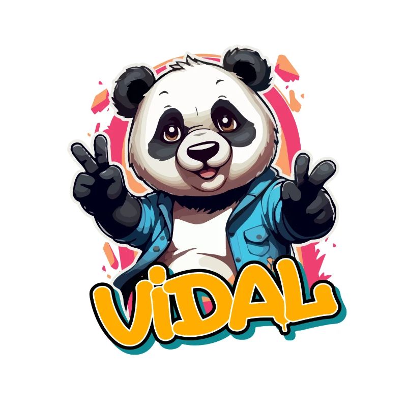 VIDAL - Schöner Jungen Name mit Coolem Panda