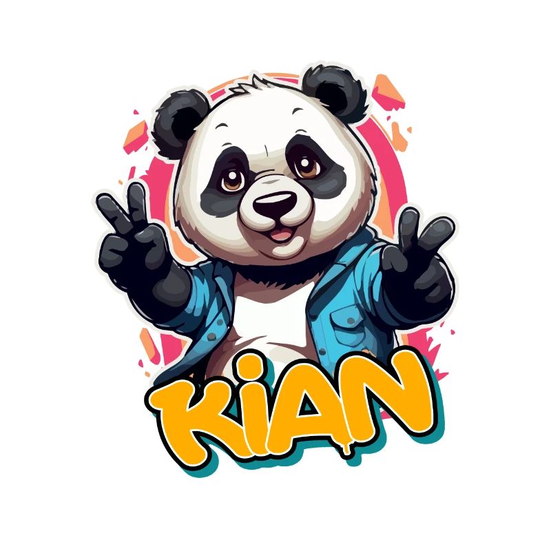 KIAN - Handsome Boy Name with Cool Panda
