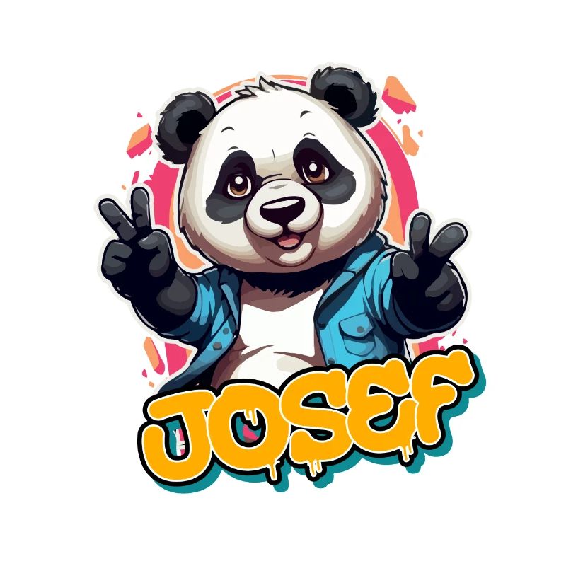JOSEF - Handsome boy name with cool panda