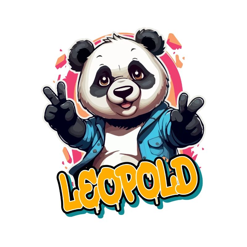 LEOPOLD - Handsome boy name with cool panda