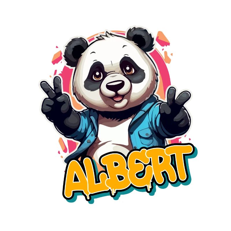 ALBERT - Handsome boy name with cool panda
