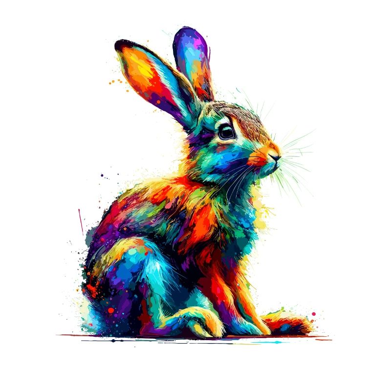 Splash Art coloré Jackrabbit Jackrabbits
