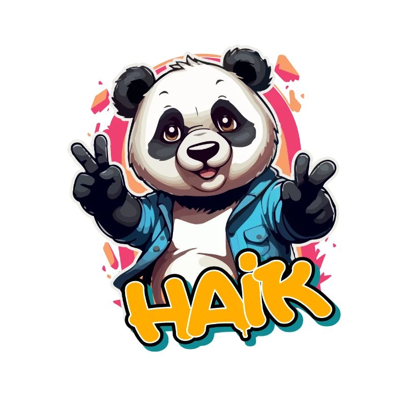 HAIK - Beau nom de garçon avec Cool Panda