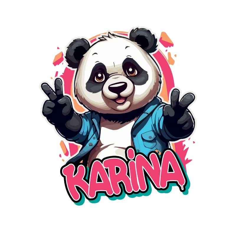 KARINA - Schöner Mädchen Name mit coolem Panda