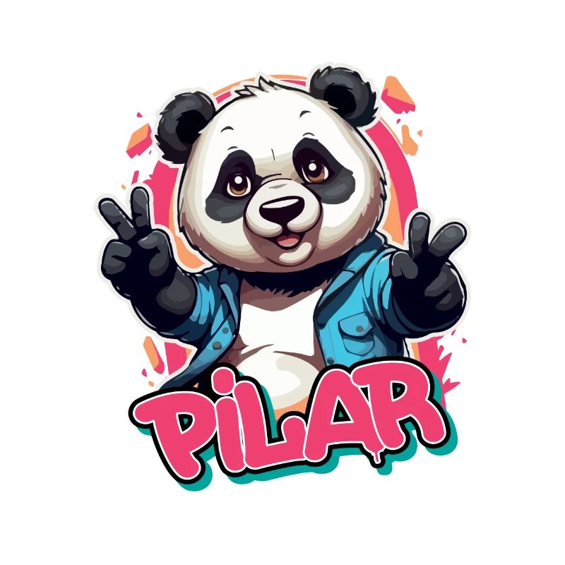 PILAR - Schöner Mädchen Name mit coolem Panda