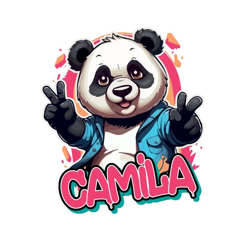 CAMILA - Schöner Mädchen Name mit coolem Panda