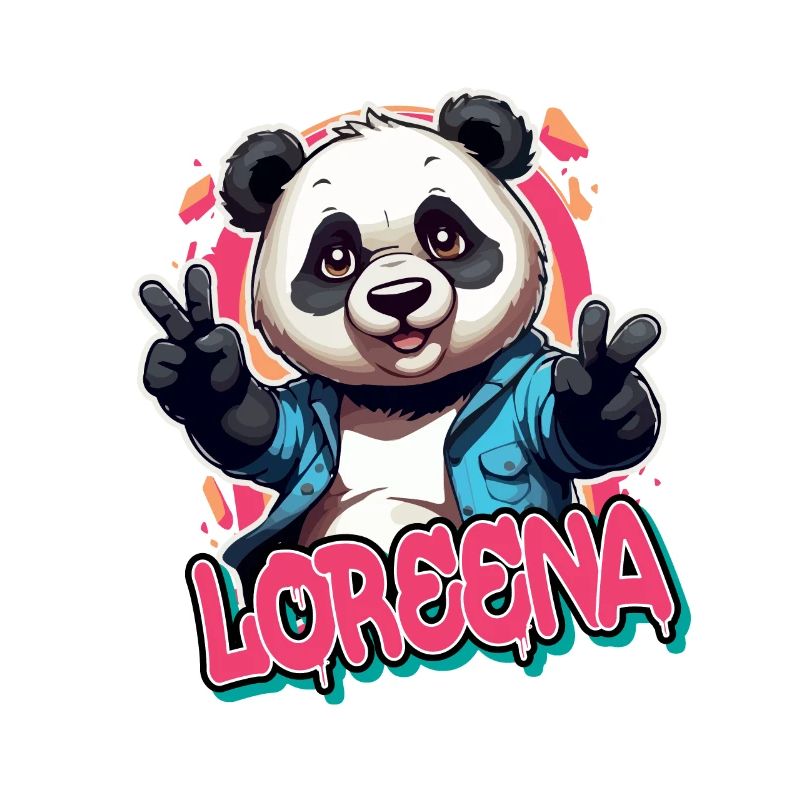 LOREENA - Schöner Mädchen Name mit coolem Panda