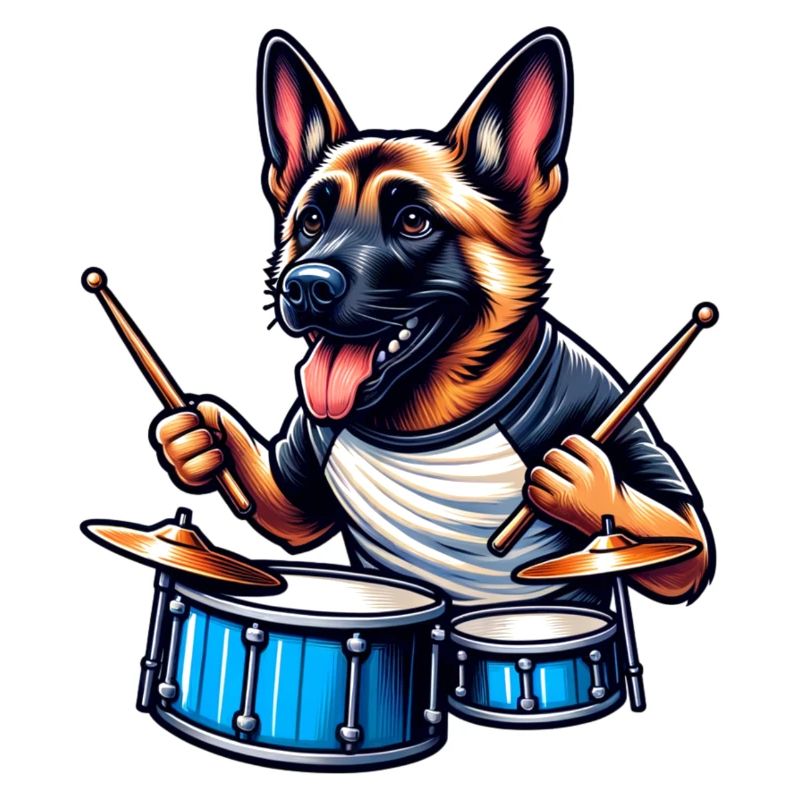 Cool Malinois Drummer Design