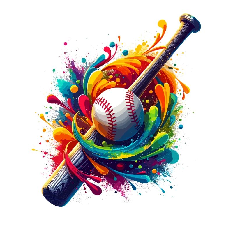 Splash Art Baseball Bat Player Baseballer Softball