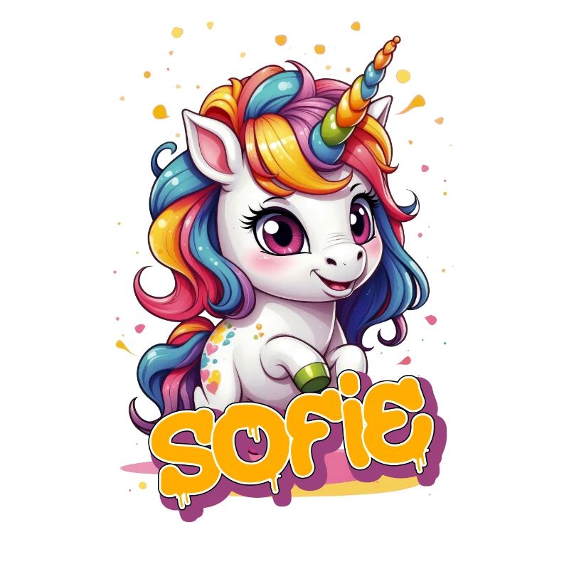SOFIE - Schöner Mädchen Name mit süßem Einhorn
