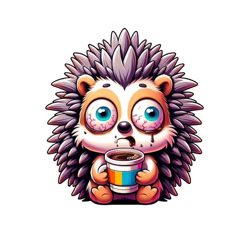 Igel mit Kaffee Koffeinschock