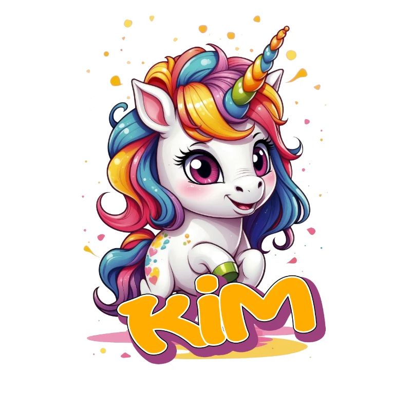 KIM - Schöner Mädchen Name mit süßem Einhorn