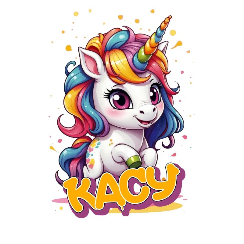 KACY - Schöner Mädchen Name mit süßem Einhorn