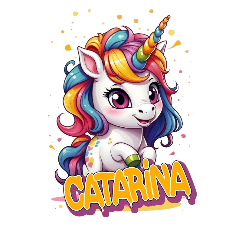 CATARINA - Schöner Mädchen Name mit süßem Einhorn