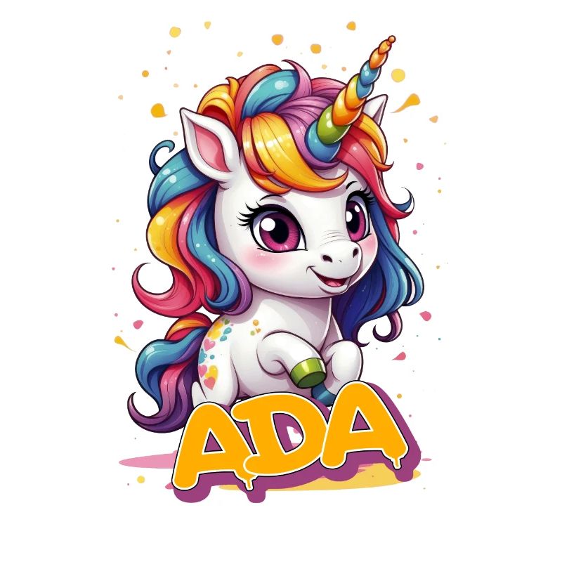 ADA - Schöner Mädchen Name mit süßem Einhorn