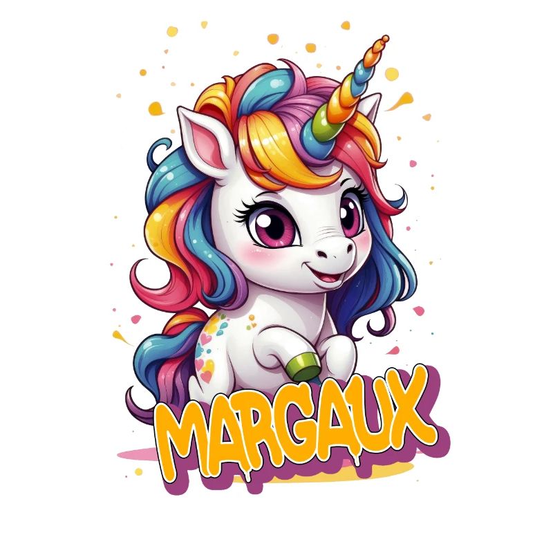 MARGAUX - Schöner Mädchen Name mit süßem Einhorn
