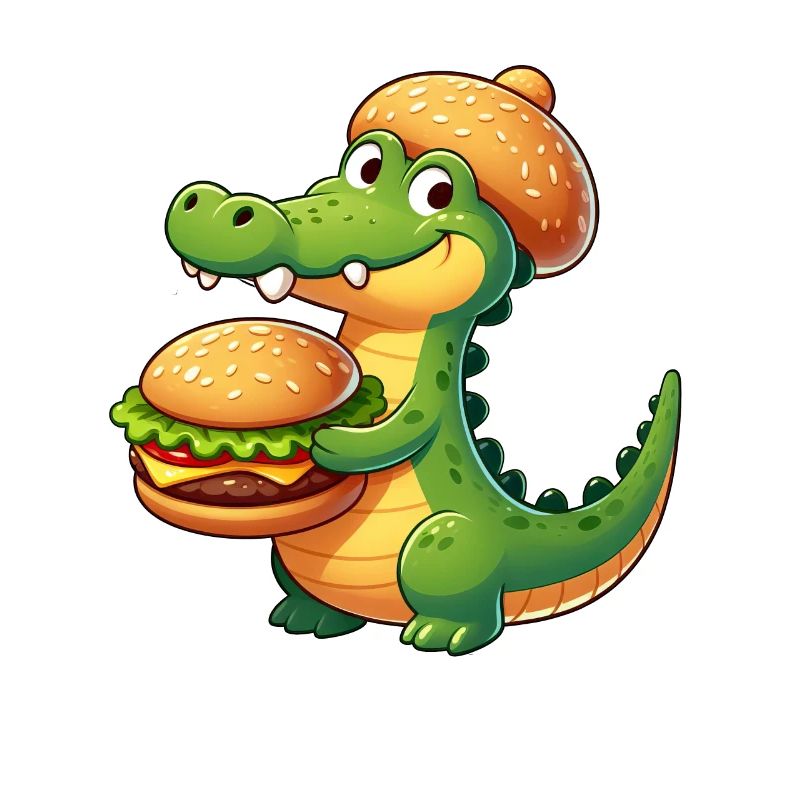 Sweet Crocodile Hamburger Cheeseburger Restauration rapide