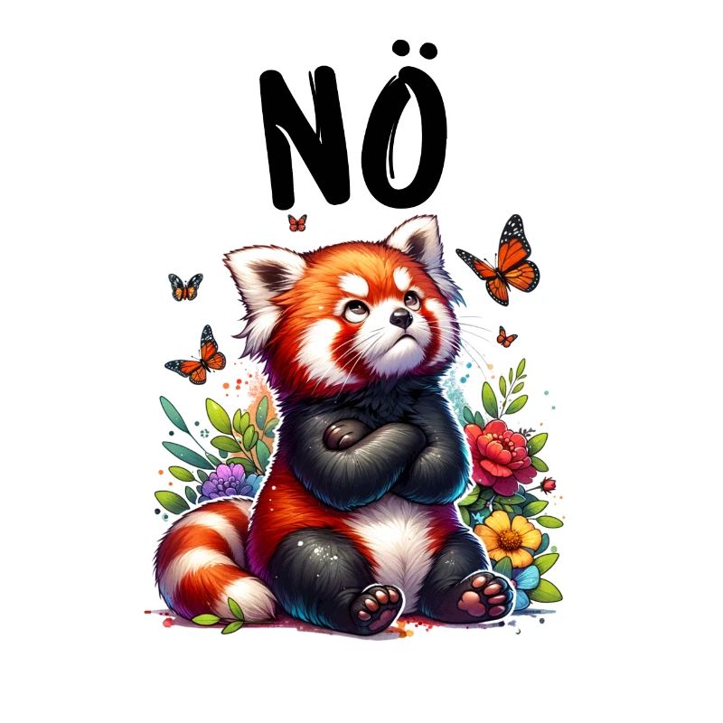 Red Panda Funny Saying Nope Fire Fox