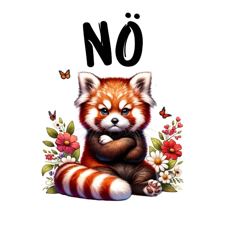 Red Panda Funny Saying Nope Fire Fox