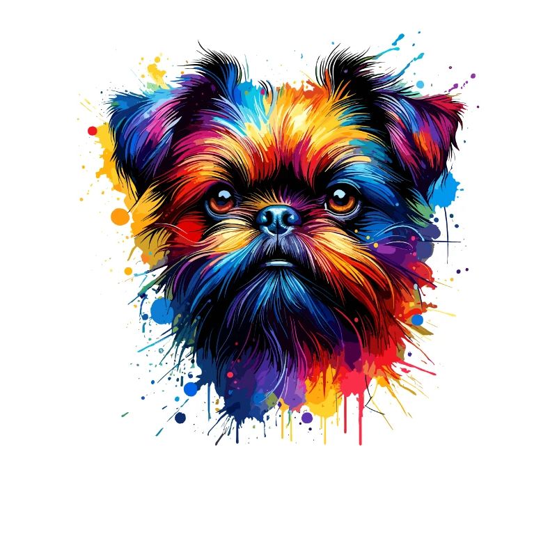 Colorful Splash Art Brussels Griffon Griffon
