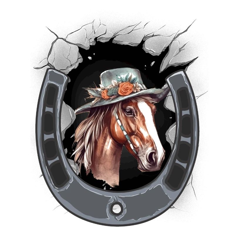 Fer à cheval Tête de cheval Cavalier