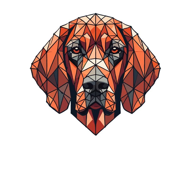 Geometric Art Redbone Coonhound