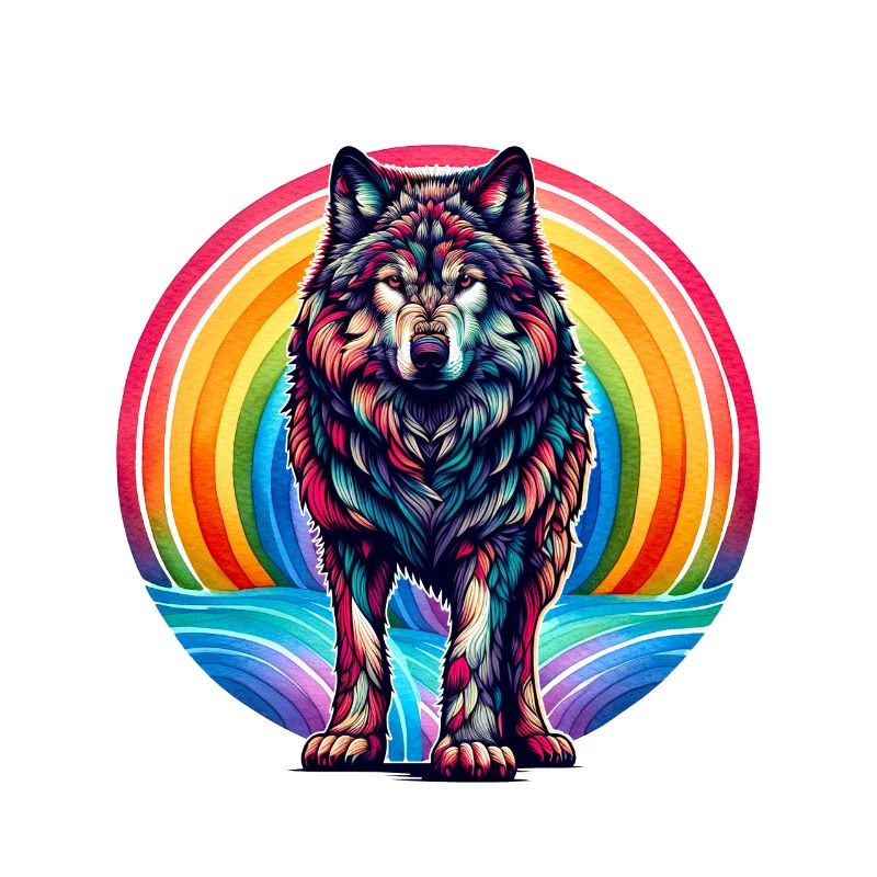 Regenbogen Wolf Wölfe