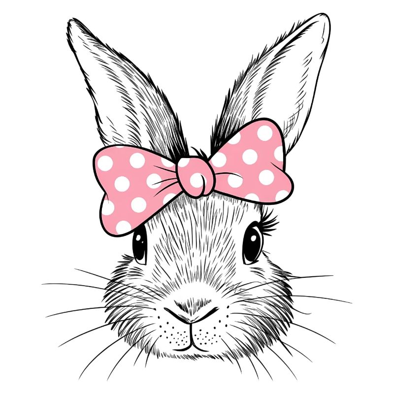 Rabbit with pink bow