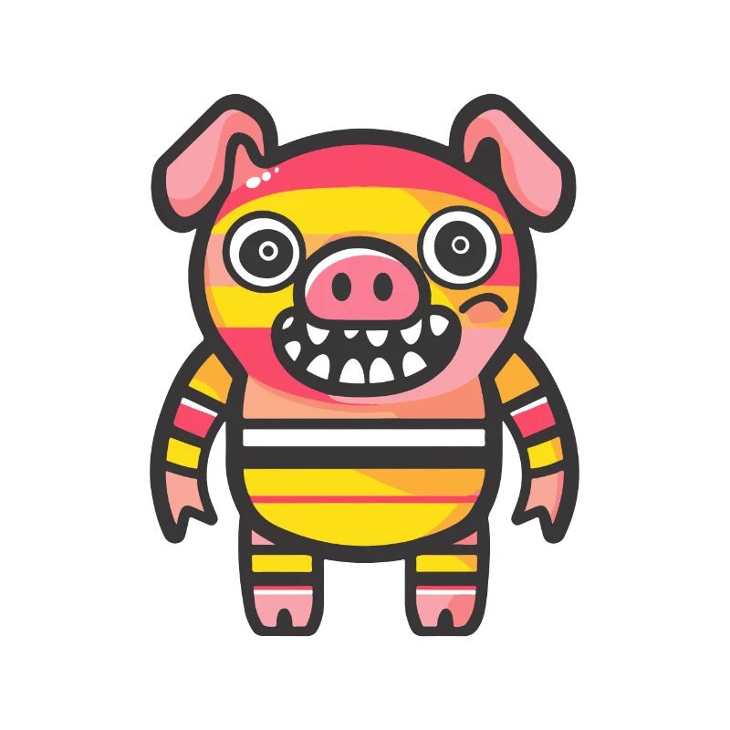 Schwein Halloween Comic Lustig