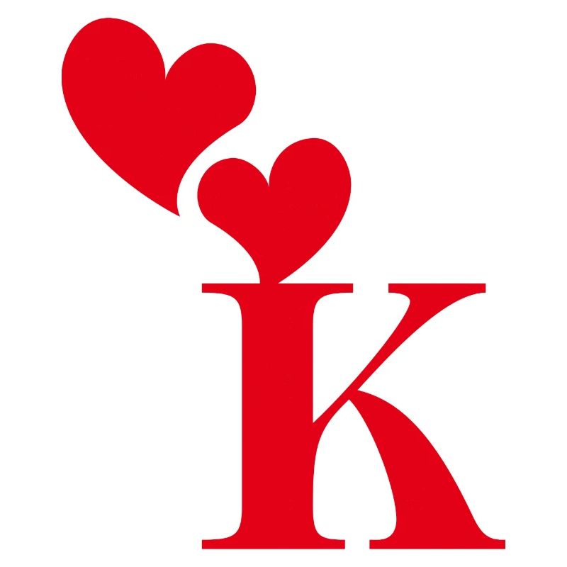 Buchstabe k Rotes Herz