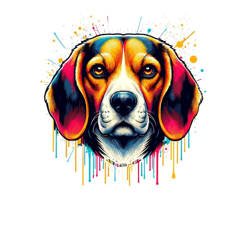 Éclaboussures colorées Beagle Beagles