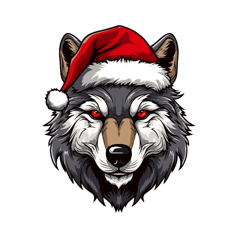 Wolf Head Christmas Portrait