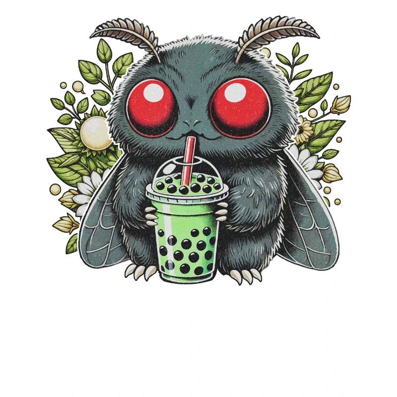 Mothman Drinking Bubble Tea